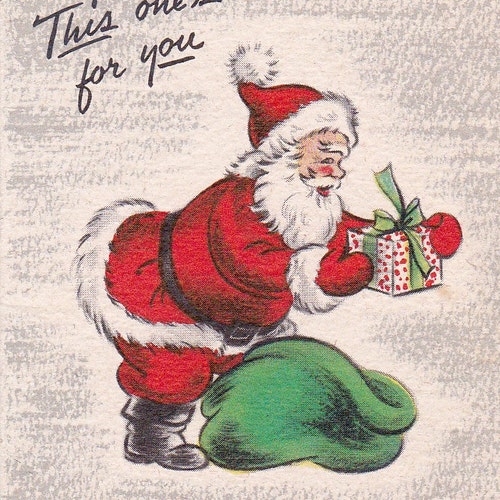 Vintage Retro Santa Claus Christmas Card Digital Download | Etsy