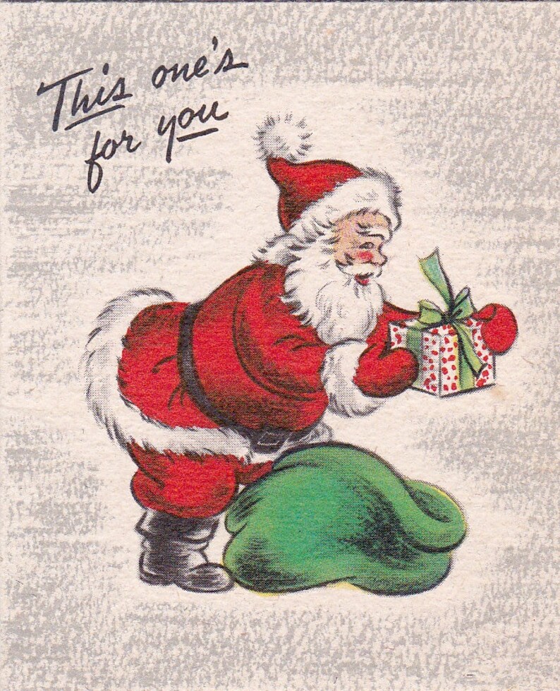 Vintage Retro Christmas Card Santa Claus Gift Digital Download - Etsy