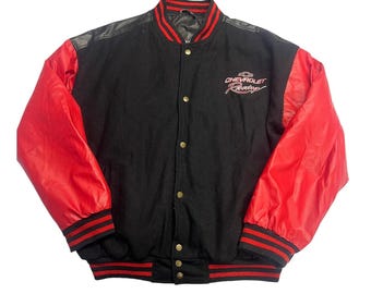 vintage Chevrolet Racing Varsity Jacket laine cuir manches hommes taille XL