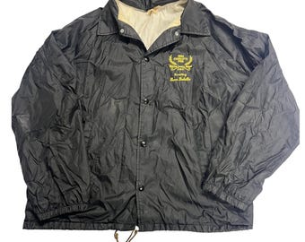 Vintage des années 80 IBM Charlotte 1988 Bowling Coach Jacket Mens L coupe-vent fabriqué aux États-Unis