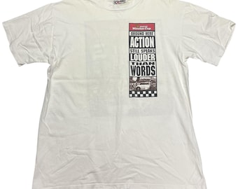 vintage NASCAR Winston Cup t-shirt pour homme grand blanc à manches courtes, graphique de course