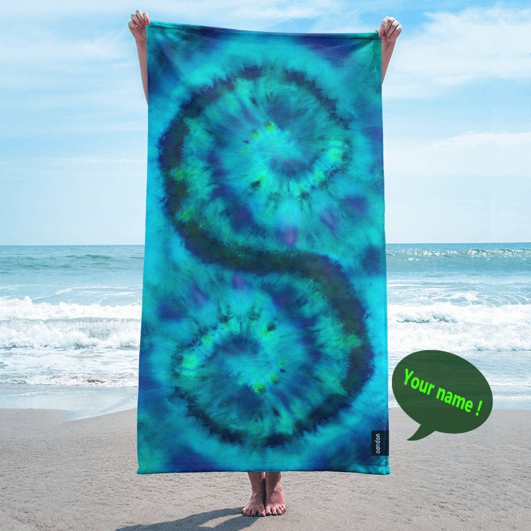 Personalized Tie Dye Print Towel 30x60 Customized Gift Etsy