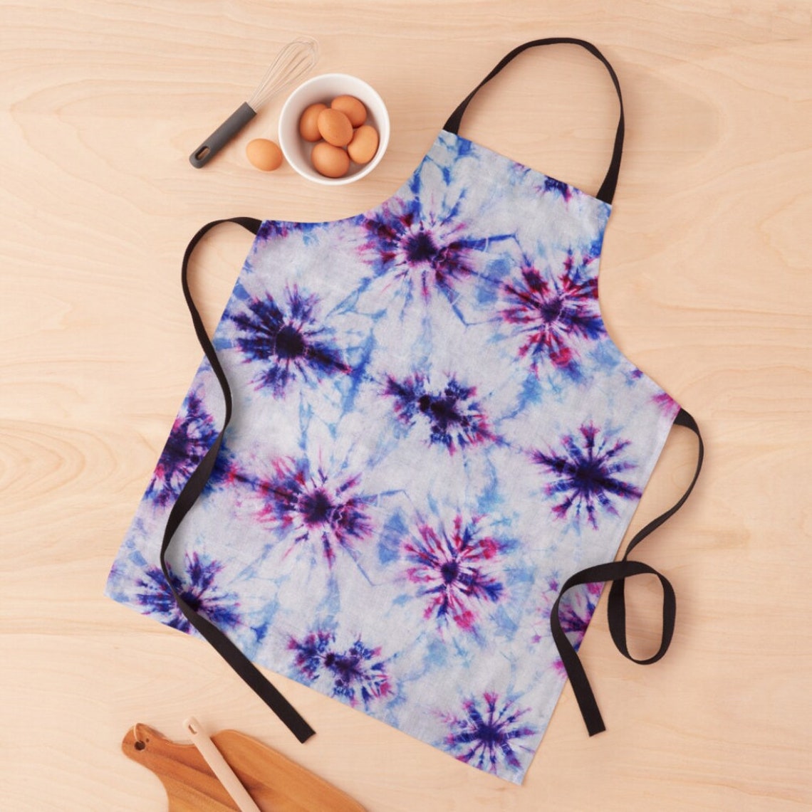 Tie Dye Print Apron, Work Apron, Flower Tie Dye Etsy