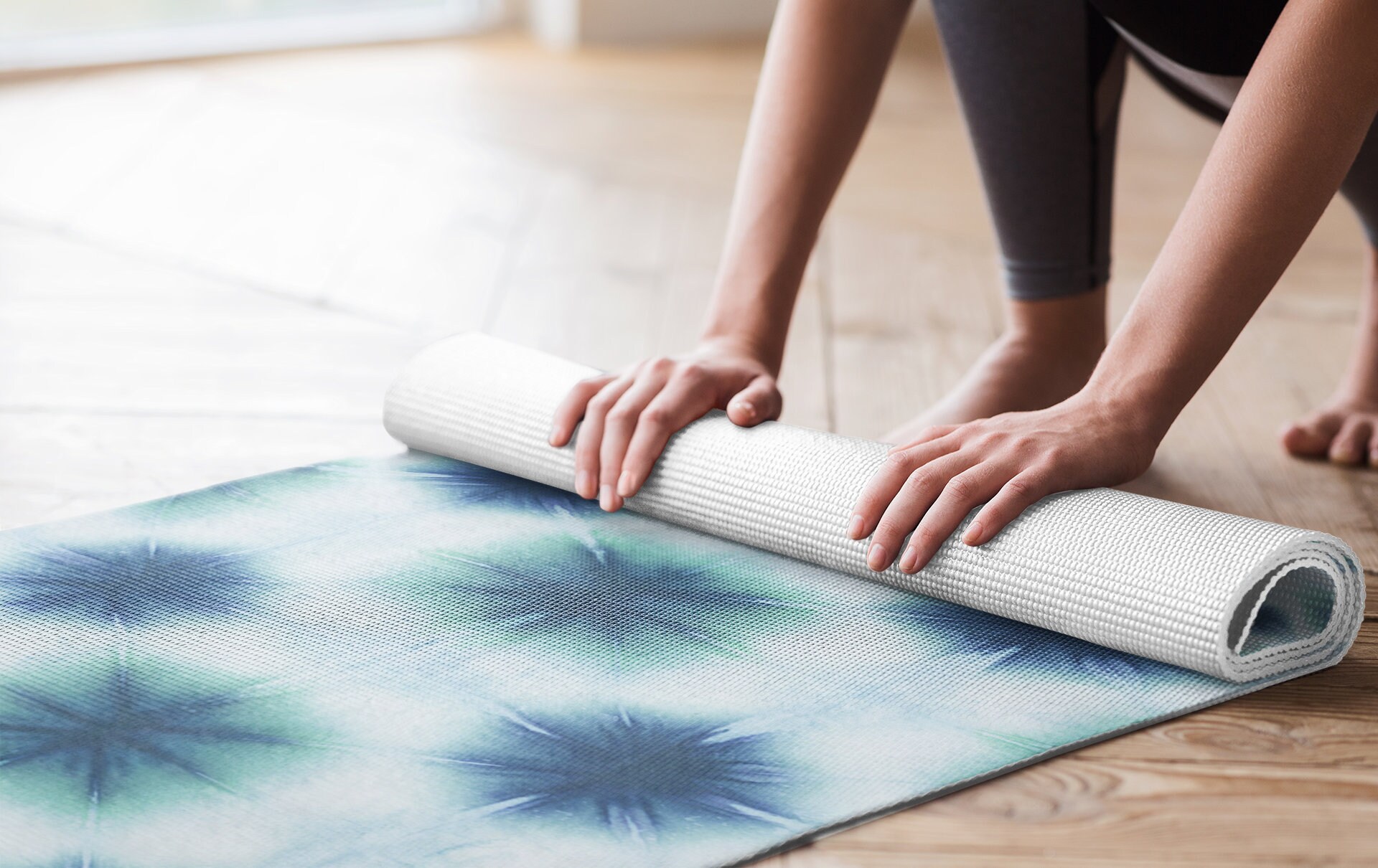 YOGA MAT Tie dye print Latexfree include strap For Home Etsy