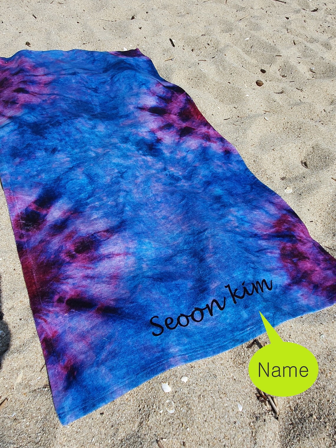 Personalized Tie Dye Print Towel, 30x60, Customized Gift, Personalized