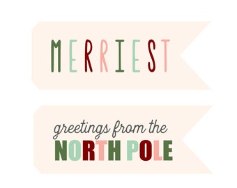 Bandeira de Natal para impressão - DOWNLOAD INSTANTÂNEO