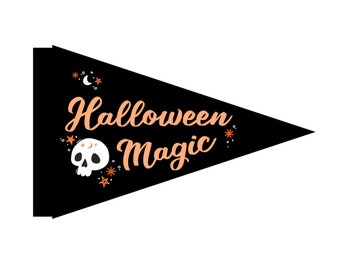 Bandeira para impressão de Halloween - DOWNLOAD INSTANTÂNEO