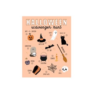Halloween printable art, Halloween scavenger hunt - INSTANT DOWNLOAD