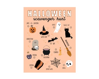 Arte para impressão de Halloween, caça ao tesouro de Halloween - DOWNLOAD INSTANTÂNEO
