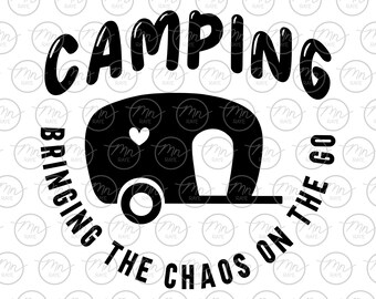 Camping Chaos Pocket svg, Bringing the chaos on the go, Nature svg, Outdoor svg, Camper silhouette, svg, png, Treeline, Silhouette, dxf