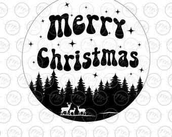 Merry Christmas, Christmas, Merry, Deer, antlers, Christmas svg, Holiday png, clipart, pine tree, dxf, eps, starry night