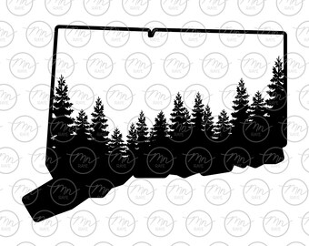 Pine Tree Connecticut svg, Nature svg, Outdoor svg, Nature silhouette, svg, png, Treeline, CT, Connecticut, Silhouette, Connecticut svg, dxf