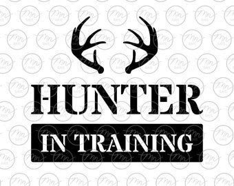 Hunter In Training svg, Nature svg, Outdoor svg, Nature silhouette, svg, png, hunt, Silhouette, hunting svg, hunt svg, antlers, deer, dxf