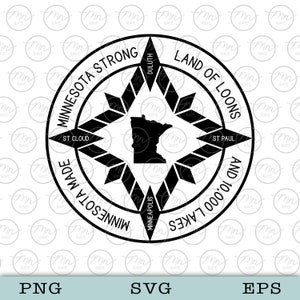 Minnesota Strong svg, Nature svg, Outdoor svg, svg, png, MN, Minnesota, Silhouette, mn svg, land of the loons, 10,000 lakes, minnesota made