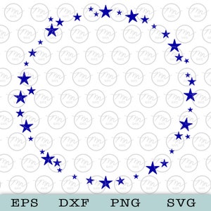 Star Wreath svg, Digitale Clipart, Bestanden voor Cricut, Silhouette Cut Files, Gezegden, Krans svg, png, eps, dxf
