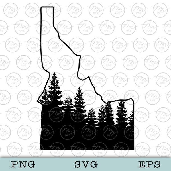 Pine Tree Idaho svg, Nature svg, Outdoor svg, Nature silhouette, svg, png, Treeline, ID, Idaho, Silhouette, ID svg, Idaho svg, pine, outdoor