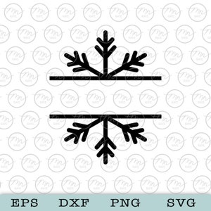 Split Snowflake svg, Digital Clipart, Files For Cricut, Silhouette Cut Files, Holiday svg, png, Xmas svg, Christmas svg, dxf, clipart, eps