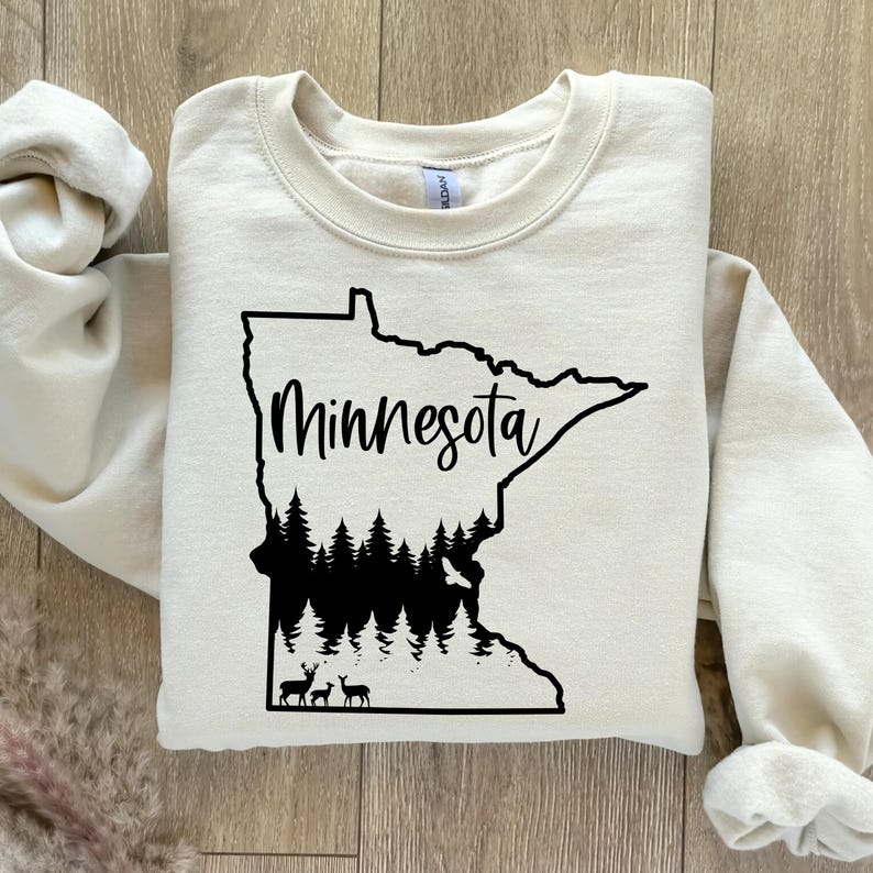 Minnesota SVG | Nature Outdoor SVG | State Forest Silhouette Cut File | Minnesota Camping Clipart | Wildlife Cricut File | Instant Download image 2