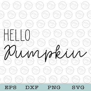 May include: Black and white graphic design with the text "Hello Pumpkin".