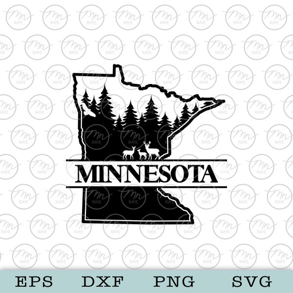 Minnesota State SVG, Nature, Deer, Eagle, Digital download, Silhouette, svg, MN, png, dxf, eps, Minnesota, MN svg