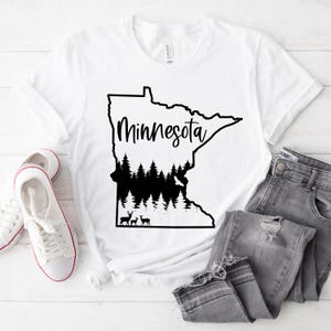 Minnesota SVG | Nature Outdoor SVG | State Forest Silhouette Cut File | Minnesota Camping Clipart | Wildlife Cricut File | Instant Download image 3
