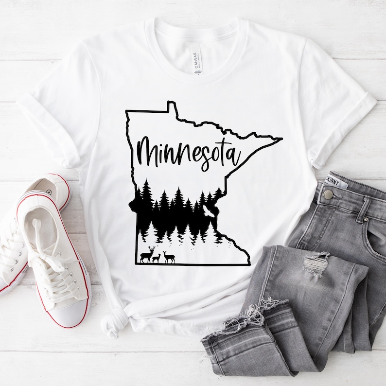 Minnesota SVG | Nature Outdoor SVG | State Forest Silhouette Cut File | Minnesota Camping Clipart | Wildlife Cricut File | Instant Download image 3