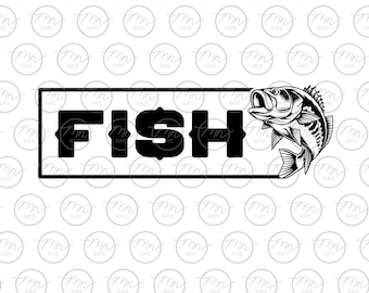 FISH Svg, Digital Clipart, Svg, Fishing svg, Silhouette Cut Files, Sayings, png, eps, dxf, hunting, nature, hunt dxf, outdoor, sport, fish