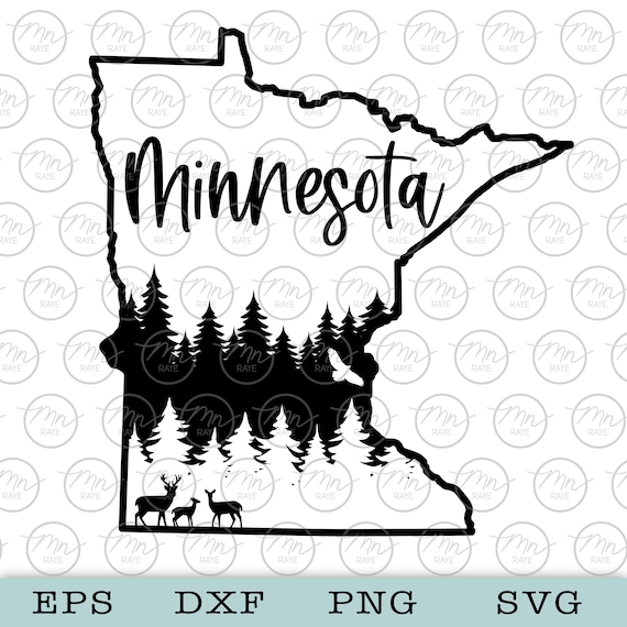 Minnesota SVG | Nature Outdoor SVG | State Forest Silhouette Cut File | Minnesota Camping Clipart | Wildlife Cricut File | Instant Download