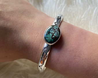 Red River Turquoise and sterling silver cuff bracelet- M/L