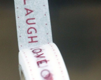 East Of India: Adhesive Paper Tape - Red Live, Laugh, Love