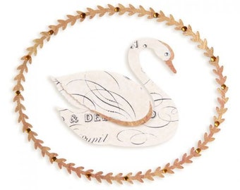 Sizzix - Poinçon Sizzlits cadre cygne et feuilles - 658336