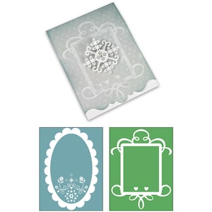 Sizzix Bigz XL Die Textured Impressions Card Ornate #3 e set di cornici