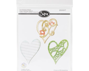 Jeu de 3 matrices de découpe Thinlits Sizzix - Superpositions d'amour