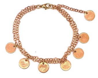 Europa Double Chain Coin Bracelet