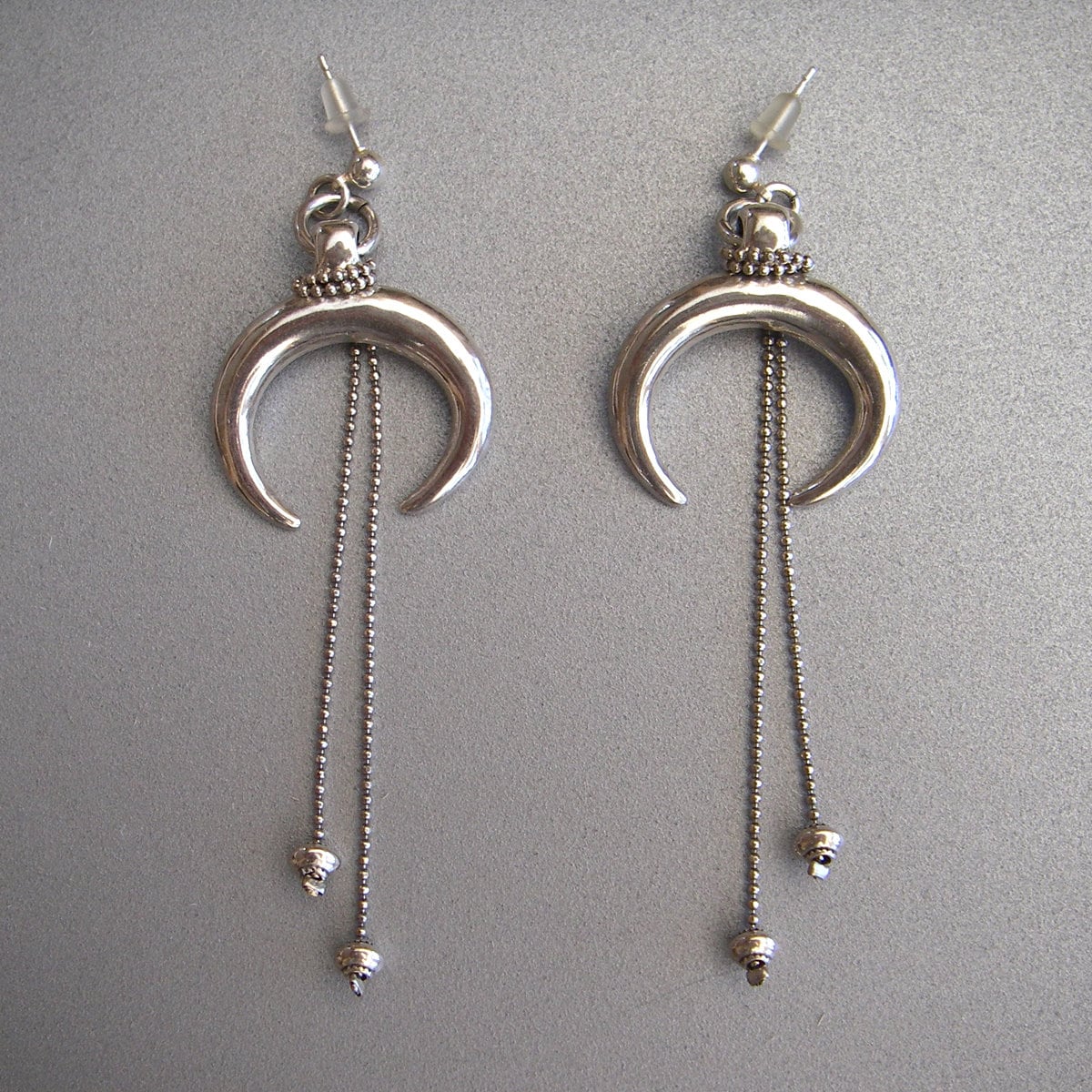 魅力の Crescent Horn Earrings, Double Horn Dangle Earrings, Half その他