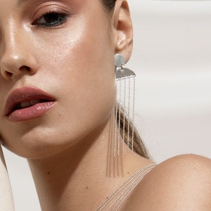 Siren Multi Strand Silver Earring