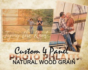 4 Panel Custom Photo Phlatt, Natural Wood, Photo on Wood, Mother's Day, Gift for Mom, Unique Gift, Wood Photo, Photo Art, Gift for Dad