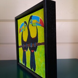 Tableau Toucans 20x20cm sous cadre image 6