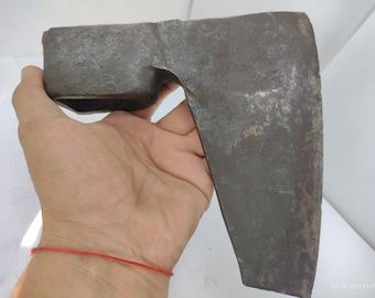 2.51 lbs vintage bearded hand forged steel axe head - old viking axe style