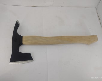 Small Bearded Hatchet combo / Axe / Axt with Adze Blade Bushcraft - ergonomic handle