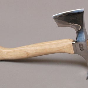 Camping stainless steel bearded hatchet axe with adze blade - two blades tool!