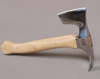 Camping stainless steel bearded hatchet axe with adze blade - two blades tool!