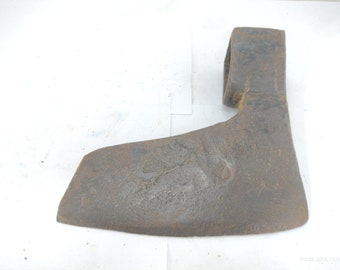2.56 lbs vintage bearded hand forged steel axe head - old viking axe style