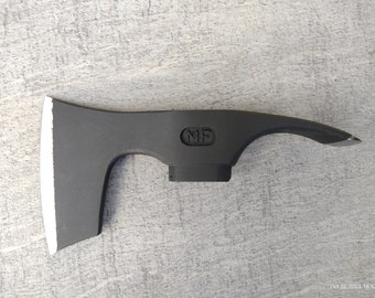 Carbon Steel Axe Adze Head: Bearded Hatchet Two-Blade Tool