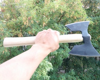 Twin Blade Double Bit viking style Tomahawk Battle Axe