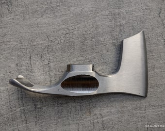 Carbon Steel Axe Head: Bearded Hatchet with Curved Adze Blade