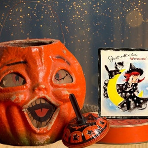 Vintage Witch Halloween Decor Wood Block Sign, Retro Witchy Witchcore Decor
