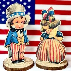 Handmade Americana Patriotic Dummy Board: 4th of July Tiered Tray Decor