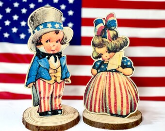 Handmade Americana Patriotic Dummy Board: 4th of July Tiered Tray Decor