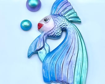 Decoración de pared con peces sirena: placas de yeso para baño, dormitorio, cuarto infantil y mucho más.